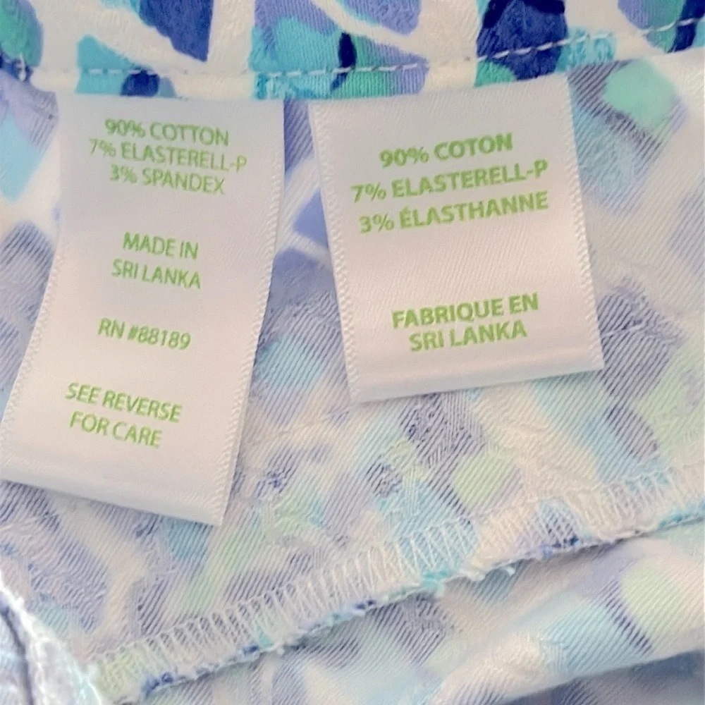 NWOT Women’s Lilly Pulitzer Blue and White Kelly Skinny Ankle Patterned Pant